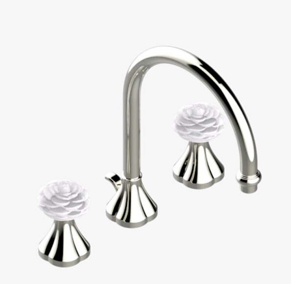 Смеситель для раковины THG Camélia Clear crystal, никель (U5L B01 151M)