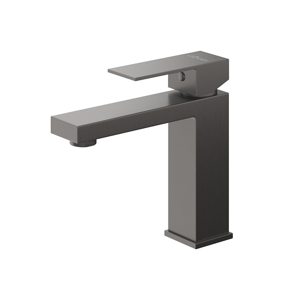 Смеситель для раковины с донным клапаном Cezares Slider, оружейная сталь (SLIDER-LS-GM)