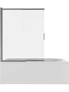 AQ.BSS.100.1GM Шторка на ванну двухэлементная, поворотная 1000X1500 профиль оружейная сталь, стекло прозрачное 5мм