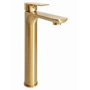 Смеситель для раковины высокий Hansberge H2099MG, матовое золото