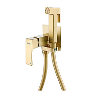 Смеситель Raglo R02.54.03 с гигиеническим душем встраиваемый , сатин золотой