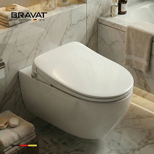 Умная крышка для унитаза с биде BRAVAT CZ9909W-SW, белый