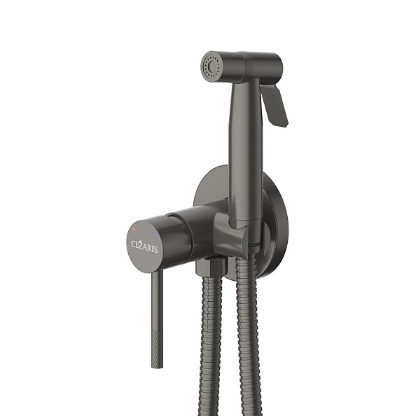 Гигиенический душ со смесителем Cezares Relax, оружейная сталь (RELAX-DIF-GM)