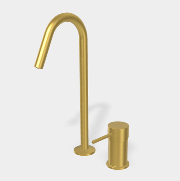 Смеситель для раковины Fima Carlo Frattini Spillo Up, брашированное золото (F3271NCOS)