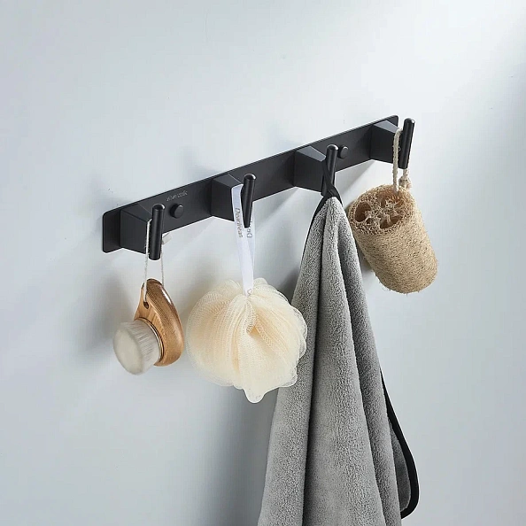 Планка с 4 крючками  Shevanik SG5741H, черный