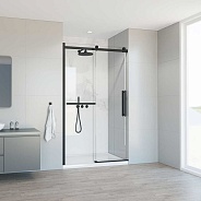 Душевая дверь Vincea Como Soft (VDS-1CS130CLB) 1300х1950 мм, черный, стекло прозрачное