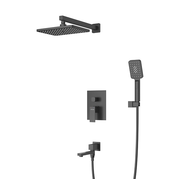 Душевой комплект встраиваемый с изливом Cezares Slider, черный матовый (SLIDER-VDSET-NOP)