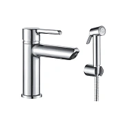 Смеситель для раковины с гигиеническим душем Shevanik S6071, хром