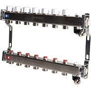 Коллектор Rommer 1"x3/4" на 7 контуров с запорными клапанами (нерж. сталь) (RMS-3201-000007)