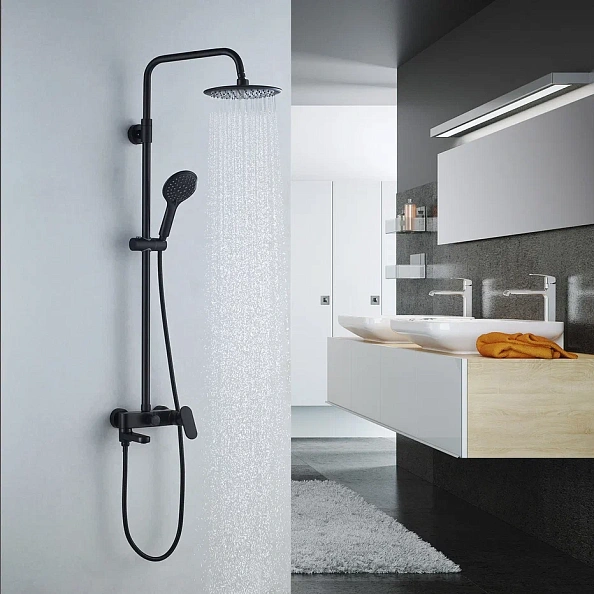 Душевая система Shevanik S8736H, черный