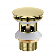 AQ6002PG сливной набор для раковины Push-open с переливом, крышка круглая, полир. золото