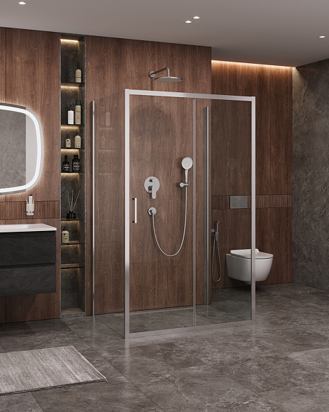 Душевой уголок Cezares Molveno 120x90x195 мм, прямоугольный, хром (MOLVENO-AH-12-120/90-C-Cr-IV)