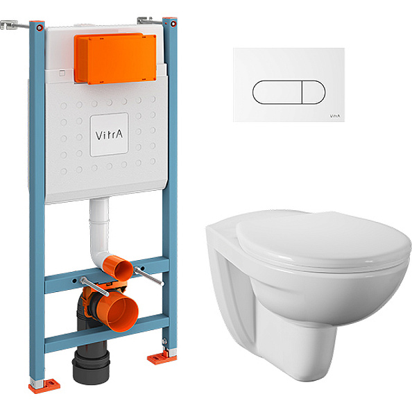 Инсталляция с унитазом VitrA Normus L-box 9773B003-7207, сиденье стандарт, клавиша белая