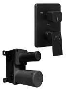 102167305C1EX-K + 102166301C1EX TIERA смеситель для ванны 3 режима(внешняя часть) матовый черный + скрытая часть 3 режима