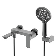 Смеситель Raglo R03.30.09 для ванны и душа настенный излив поворотный 15 см, графит