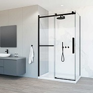Душевой уголок Vincea Como Soft (VSR-1CS8013CLB) 1300х800 мм, черный, стекло прозрачное