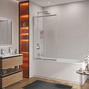 Шторка на ванну Cezares Slider 100x7x150 мм, прямоугольная, хром (SLIDER-VF-11-100/150-C-Cr)