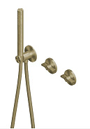 Смеситель для ванны и душа Quadro design Valvola01, на 2 потребителя, золото светлое (19 68 OC)