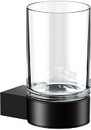 14950379000 PLAN Держатель стакана, в комплекте с хрустальным стаканом, чёрный матовый