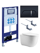 SET AQUATEK КЛАССИК cm-045 4в1 (рама AQUATEK INS-0000025 +крепление KKI-0000002 +кнопка KDI-0000045 +унитаз AQ1112-00 +тонкое сиденье с механиз)