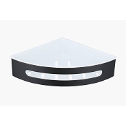 Полка для ванной и душа Raglo R340.01.06 угловая с крючками,черный