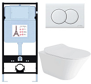 E28079RU-0 Унитаз c инсталляцией Vive, сиденье тонкое микролифт, панель для двойного смыва, глянцевый белый (E36495-NF+E36496-00+E28078+28781IN-0)