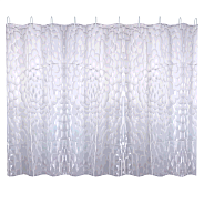 Шторка для ванны FASHUN с 3D эффектом и набором пластиковых колец для подвеса (A8758)