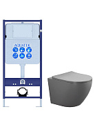 SET AQUATEK ЕВРОПА-MG (рама AQUATEK Standard INS-0000012(без клавиши и крепежа)+унитаз ЕВРОПА AQ1901-MG с тонким сиденьем soft-close)