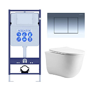 Set AQUATEK КЛАССИК cm (рама AQUATEK Standard INS-0000012 с звукоиз.прокладкой+крепеж KKI-0000002+кнопкаKDI-0000010+унитаз КЛАССИК AQ1112-00 с крышкой