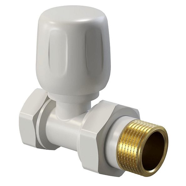 Вентиль ручной регулировки Kohr 3/4" прямой, белый (KMS 0034W)
