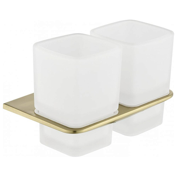 Стакан для ванной комнаты двойной Grocenberg AC0056MG, матовое золото