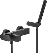 UP94110BM UP смеситель для ванны с душевым набором, матовый черный