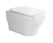 AQ1163-00 АМАДЕО Унитаз подвесной безободковый 515*370*315 мм, тонкое сиденье с механизмом плавного закрывания, крепеж
