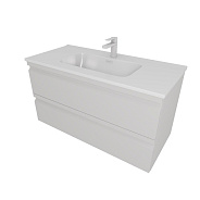 AQ77100-LG Комплект мебели: Тумба 100см ВЕГА с раковиной AQ4100-00, 2 ящика, цвет серый туман