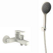 Смеситель ESKO "Lagos White" для ванны, короткий излив, c аксессуарами (LG54W)