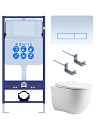 Set AQUATEK КЛАССИК cm (рама AQUATEK Standard INS-0000012 с звукоиз.прокладкой+крепеж KKI-0000002+кнопкаKDI-0000021+унитаз КЛАССИК AQ1112-00 с крышкой
