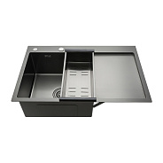 Кухонная мойка с коландером GAPPO GS7850-6L, графит