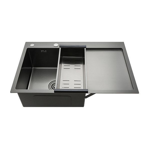 Кухонная мойка с коландером GAPPO GS7850-6L, графит