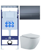 SET AQUATEK ЕВРОПА-MW (рама AQUATEK INS-0000010 + клавиша KDI-0000054 + унитаз ЕВРОПА AQ1901-MW с тонким сиденьем soft-close)