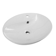 Раковина накладная керамическая BelBagno 550х450 овальная, белый глянцевый (BB1370)