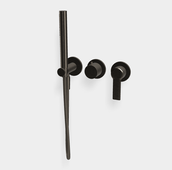 Смеситель для душа Fima Carlo Frattini Mast, на 2 потребителя, хром черный шлифованный (F3149WX8CS)