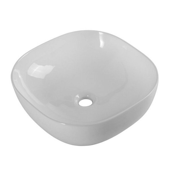 Раковина накладная керамическая BelBagno 425х425 квадратная, белый глянцевый (BB1301)