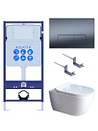 SET AQUATEK ПОЛАРИС (рама AQUATEK Standard INS-0000012+унитаз ПОЛАРИС AQ0700-01 с тонким сиденьем soft-close+ крепеж KKI-0000002 +панель KDI-0000034)