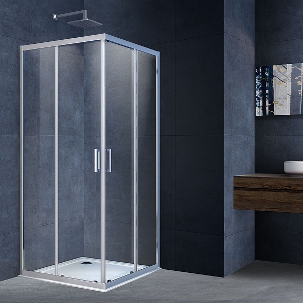 Душевой уголок Vincea Alpha (VSS-3AL800CL) 800х800 мм, хром, стекло прозрачное