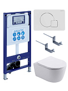 SET AQUATEK ЕВРОПА New-066 4в1 (рама AQUATEK INS-0000025 +крепление KKI-0000002 +кнопка KDI-0000066 +унитаз AQ1106L-00 +тонкое сиденье с механиз)