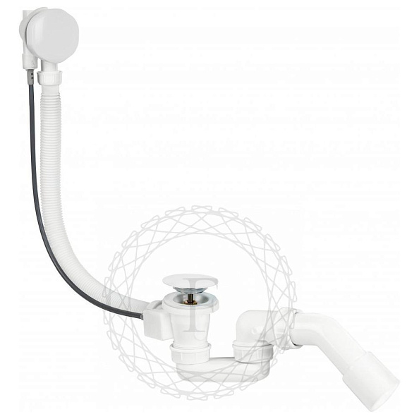 Слив-перелив (полуавтомат, 80 см.) FILARETE FL80W, белый