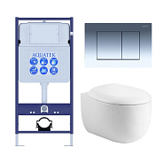 Set AQUATEK АЛЬТАИР (рама AQUATEK Standard INS-0000012 с звукоиз.прокладкой+крепеж KKI-0000002+кнопкаKDI-0000010+унитаз АЛЬТАИР AQ1980-00 с крышкой
