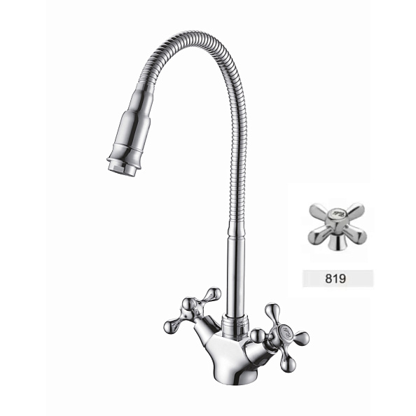 Смеситель для кухни с гибким изливом D-Lin D156819-Q, хром
