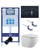SET AQUATEK ЕВРОПА-045 4в1 (рама AQUATEK INS-0000025 +крепление KKI-0000002 +кнопка KDI-0000045 +унитаз AQ1901-00 +тонкое сиденье sc)