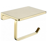 Держатель для туалетной бумаги с полочкой Grocenberg AC0027GO, золото